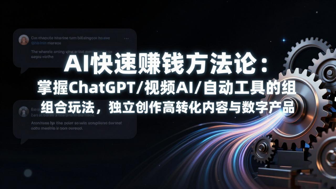 AI快速赚钱方法论：掌握ChatGPT/视频AI/自动化工具的组合玩法，独立创作高转化内容与数字产品-云创网
