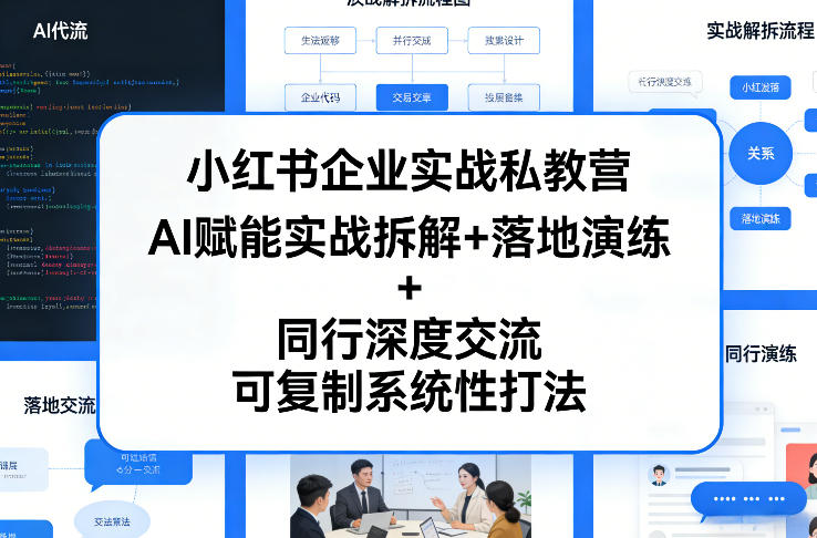 小红书企业实战私教营，AI赋能实战拆解+落地演练+同行深度交流，可复制系统性打法-云创网
