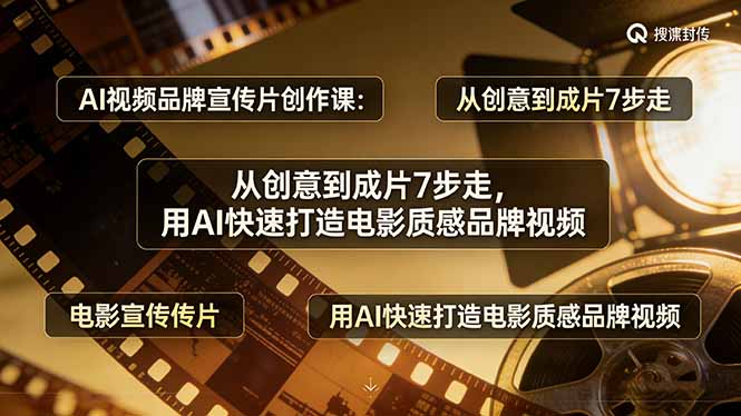 AI视频品牌宣传片创作课：从创意到成片7步走，用AI快速打造电影质感品牌视频-云创网