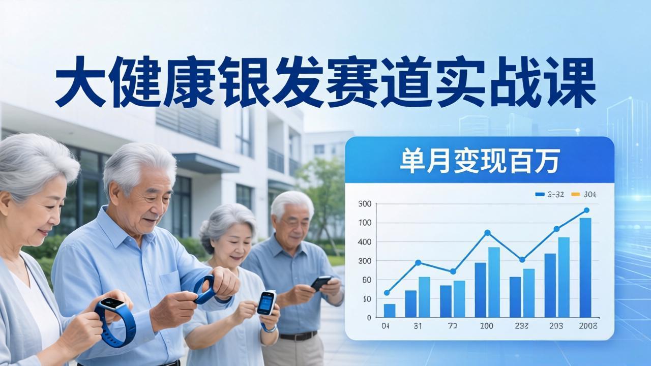 大健康银发赛道实战课：拆解视频号线索型 IP 单月变现百万逻辑，教你精准获客高效变现-云创网