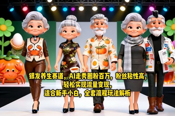 银发养生赛道，AI走秀圈粉百万，粉丝粘性高，轻松实现流量变现，适合新手小白，全套流程玩法解析-云创网