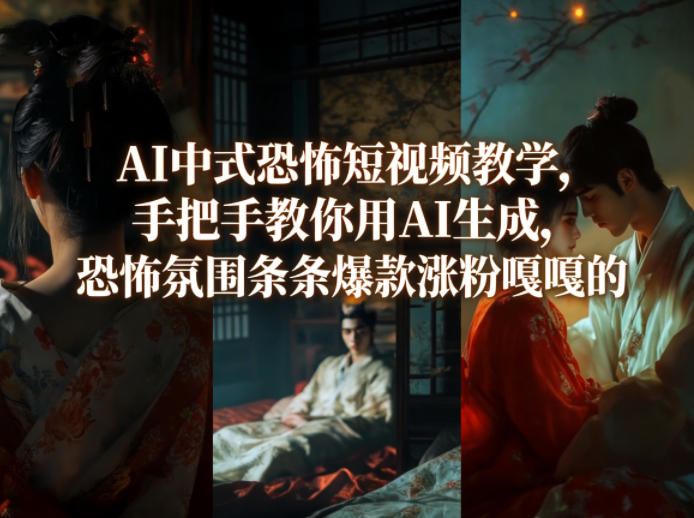 AI中式恐怖短视频教学，手把手教你用AI生成，恐怖氛围条条爆款涨粉嘎嘎的-云创网