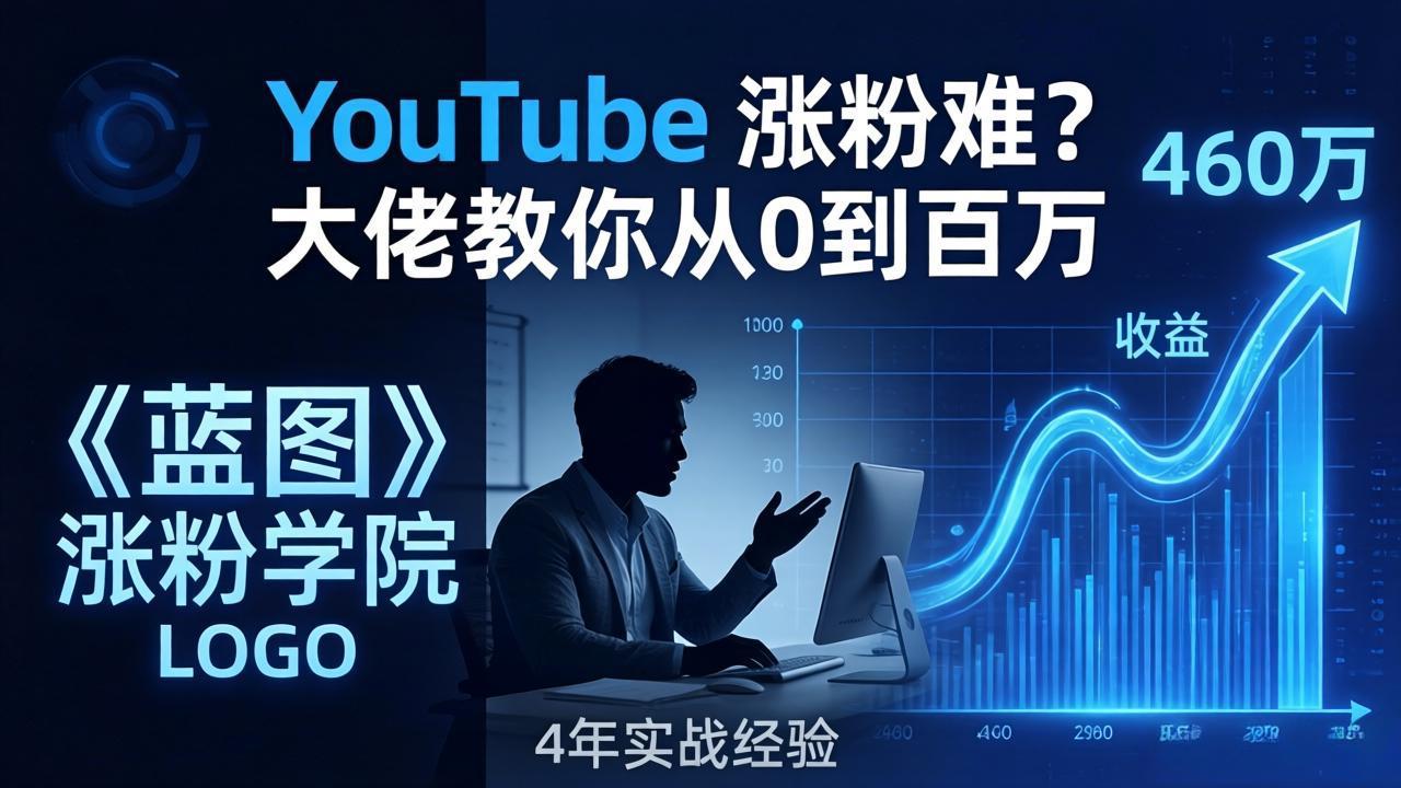 YouTube 涨粉难？《蓝图涨粉学院》：4 年赚 460 万的大佬教策略，从0到百万有路径！-云创网