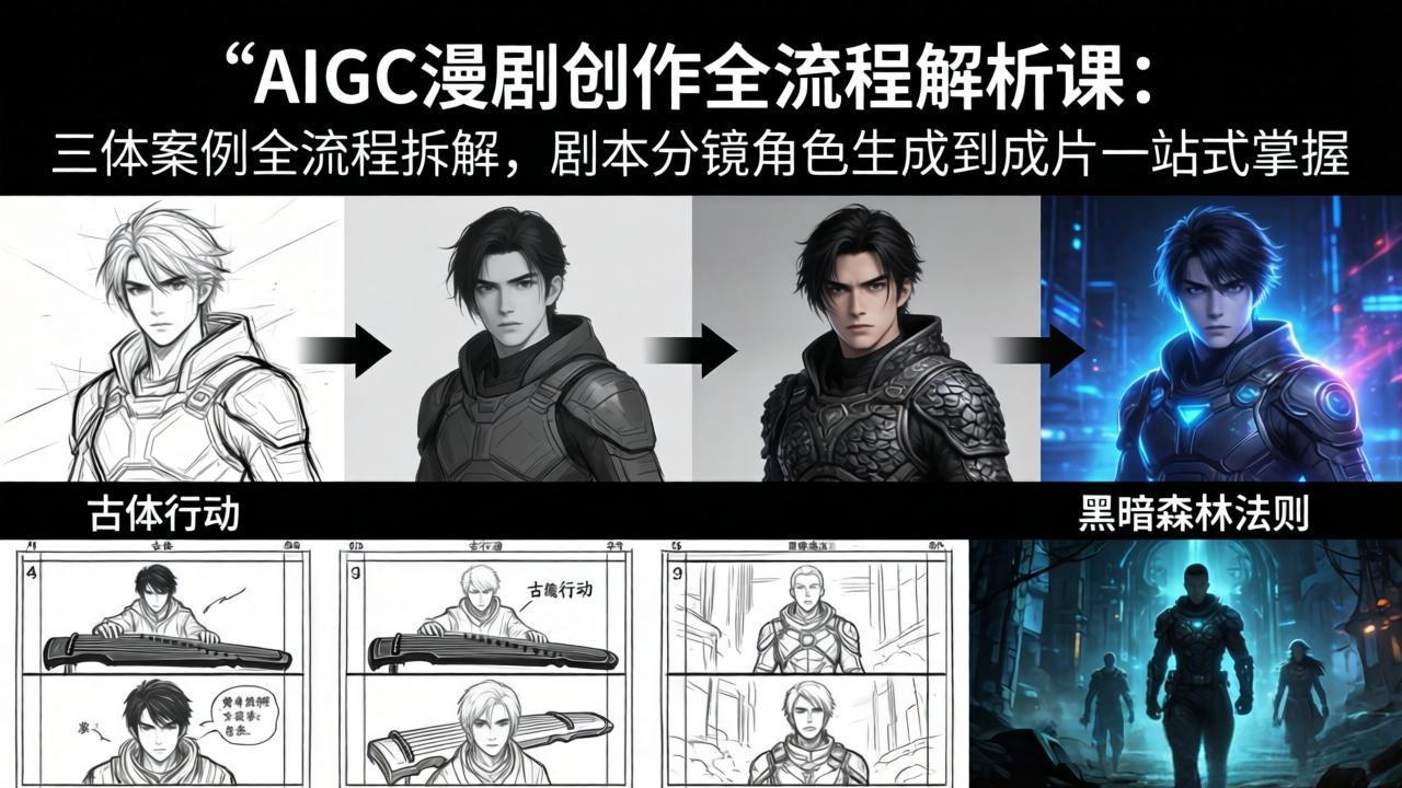 AIGC漫剧创作全流程解析课：三体案例全流程拆解，剧本分镜角色生成到成片一站式掌握-云创网