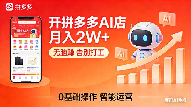 开一家拼多多AI店，月入2W+，无脑赚，告别打工，附SOP手册-云创网
