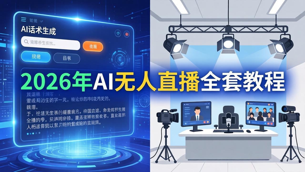 2026年AI无人直播全套教程：OBS安装+软件配置+直播间搭建+话术生成+一键开播实操-云创网