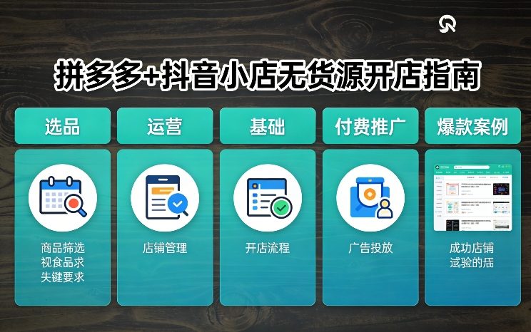 拼多多+抖音小店无货源开店，包括：选品、运营、基础、付费推广、爆款案例等(更新26年4月)-云创网