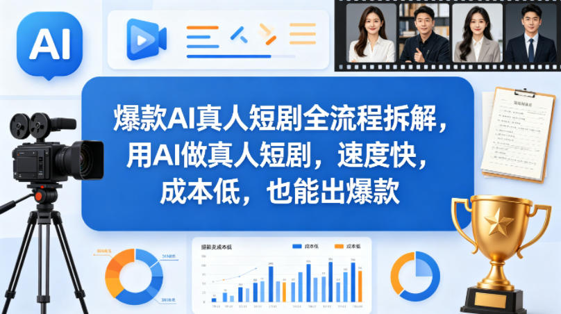 爆款AI真人短剧全流程拆解，用AI做真人短剧，速度快，成本低，也能出爆款-云创网