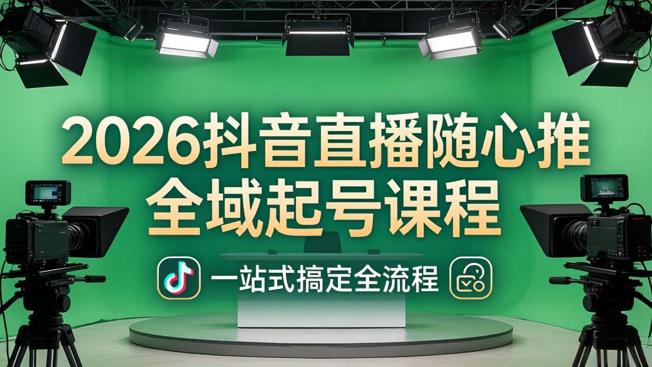 2026抖音直播随心推全域起号课程：一站式搞定直播起号、稳号、放量全流程(更新4月-云创网