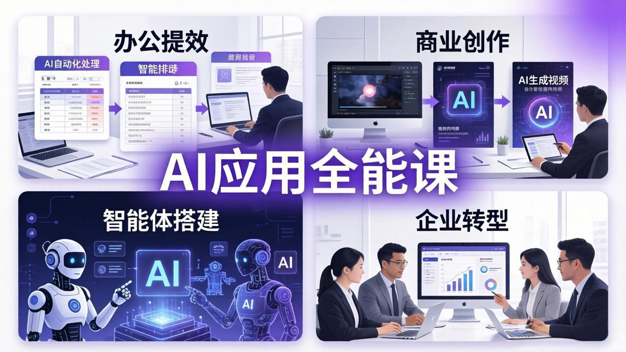 AIGC 应用师全能课-更新：办公提效、商业创作、智能体搭建、企业转型，一站式学会AI应用-云创网