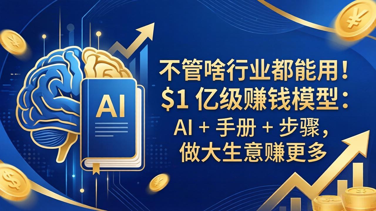 不管啥行业都能用！$1 亿级赚钱模型：AI + 手册 + 步骤，做大生意赚更多-云创网