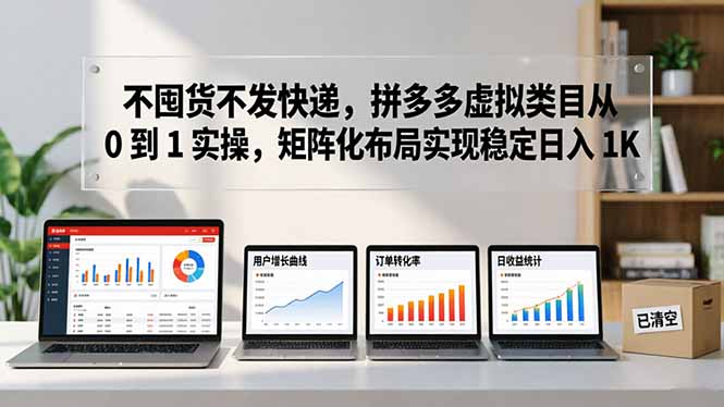 不囤货不发快递，拼多多虚拟类目从 0 到 1 实操，矩阵化布局实现稳定日入 1K-云创网