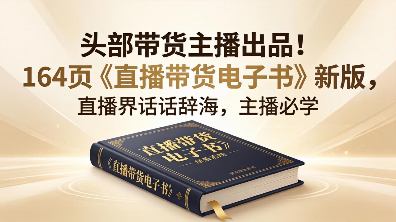 头部带货主播出品！164页《直播带货电子书》新版，直播界话术辞海，主播必学-云创网