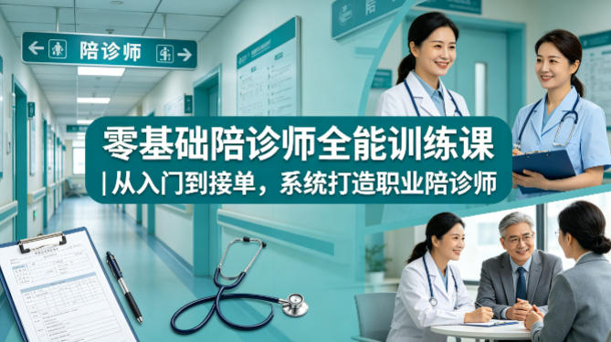 零基础陪诊师全能训练课｜从入门到接单，系统打造职业陪诊师-云创网