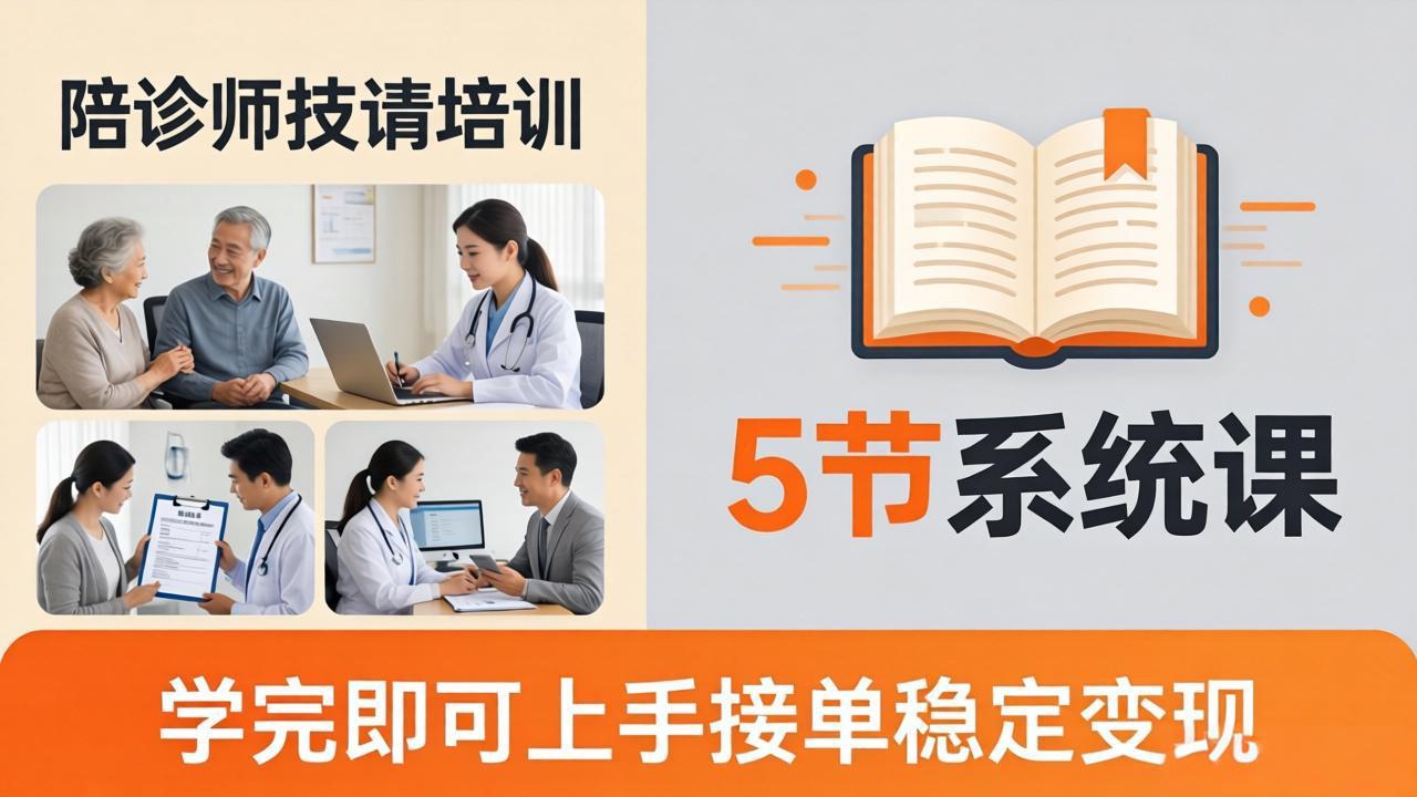 想做陪诊师不知从何下手？5节系统课教你掌握核心技能，学完即可上手接单稳定变现-云创网