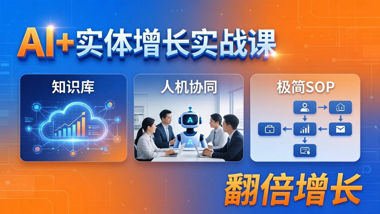 AI+实体增长实战课：知识库+人机协同+极简SOP，助力实体业务翻倍增长-云创网