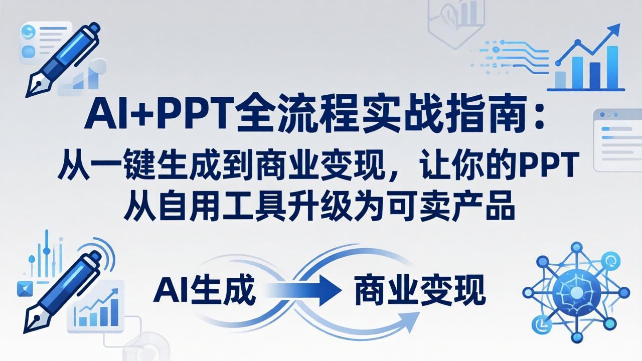 AI+PPT全流程实战指南-更新4月21：从一键生成到商业变现，让你的PPT从自用工具升级为可卖产品-云创网
