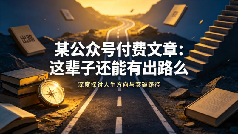 某公众号付费文章：这辈子还能有出路么-云创网