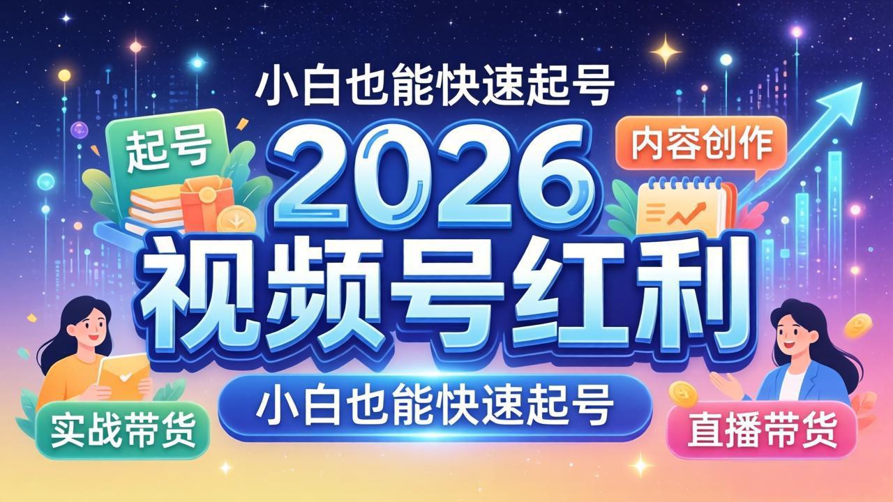 2026视频号红利实战营，大佬亲授起号、内容、直播、IP、投流、私域、矩阵全套落地打法-云创网