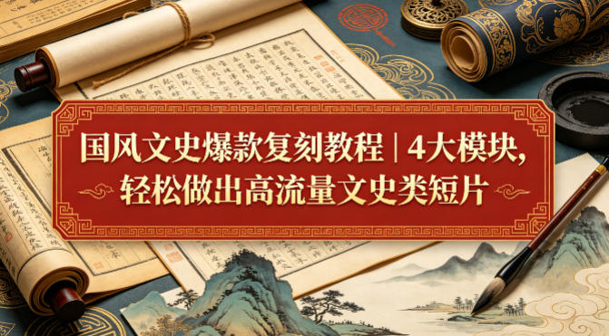 国风文史爆款复刻教程｜4大模块，轻松做出高流量文史类短片-云创网