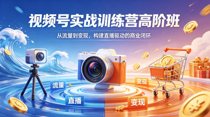 视频号实战训练营高阶班，从流量到变现，构建直播驱动的商业闭环(26年4月)-云创网