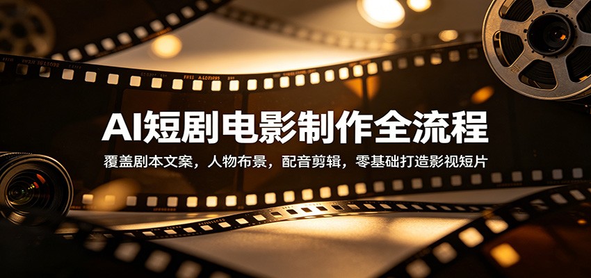 AI短剧电影制作全流程：覆盖剧本文案，人物布景，配音剪辑，零基础打造影视短片-云创网