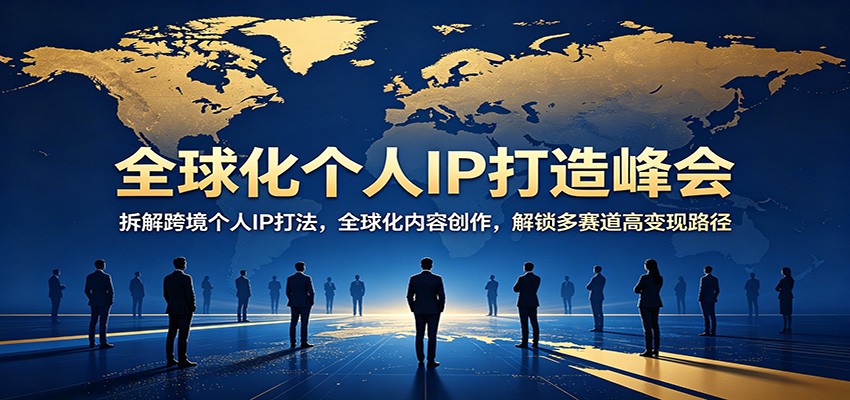 全球化个人IP打造峰会：拆解跨境个人IP打法，全球化内容创作，解锁多赛道高变现路径-云创网