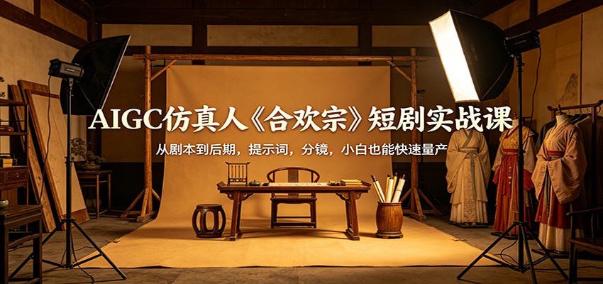 AIGC仿真人《合欢宗》短剧实战课：从剧本到后期，提示词，分镜，小白也能快速量产-云创网