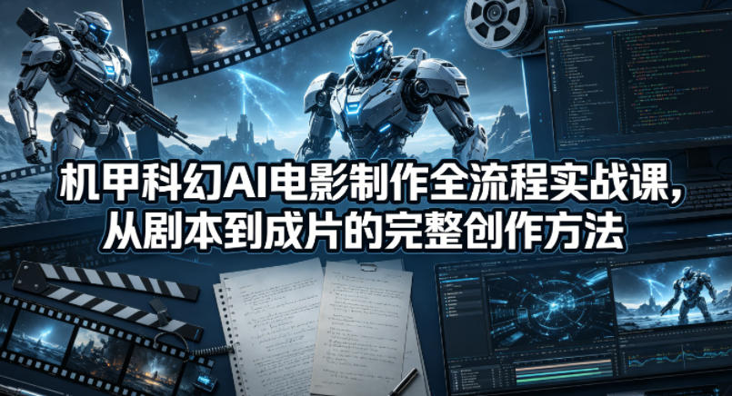 机甲科幻AI电影制作全流程实战课，从剧本到成片的完整创作方法-云创网
