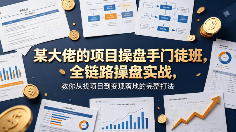 某大佬的项目操盘手门徒班，全链路操盘实战，教你从找项目到变现落地的完整打法-云创网