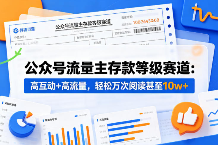 公众号流量主之存款等级赛道，高互动+高流量，轻松达到万次阅读，甚至10w+-云创网