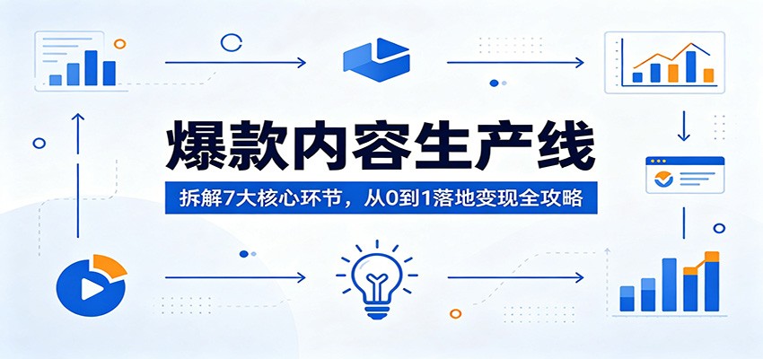 爆款内容生产线：拆解7大核心环节，从0到1落地变现全攻略-云创网