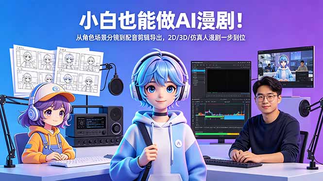 小白也能做AI漫剧！从角色场景分镜到配音剪辑导出，2D/3D/仿真人漫剧一步到位-云创网