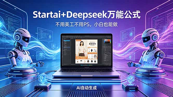 AI自动做电商详情页：Startai+Deepseek万能公式，不用美工不用PS，小白也能做-云创网
