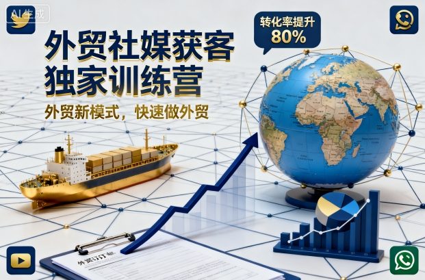 外贸社媒获客独家训练营，外贸新模式，快速做外贸(更新26年4月)-云创网