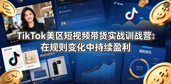 TikTok美区短视频带货实战训战营：在规则变化中持续盈利-云创网