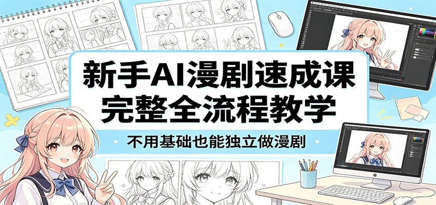 新手AI漫剧速成课：完整全流程教学，不用基础也能独立做漫剧-云创网