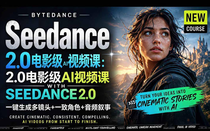 字节跳动的Seedance 2.0 AI电影视频生成制作教程，一键生成多镜头+一致角色+音频叙事-中英字幕-云创网