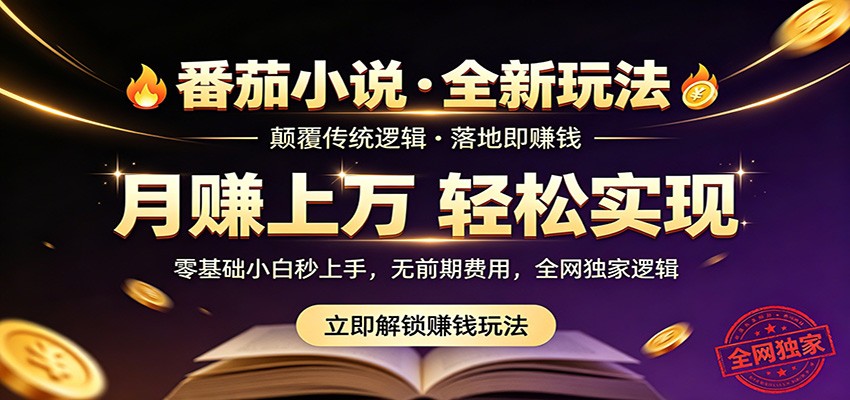 番茄小说5月最新独家玩法，稳定落地实测月入过万！-云创网