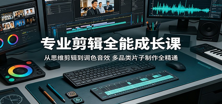 专业剪辑全能成长课：从思维剪辑到调色音效，多品类片子制作全精通-云创网