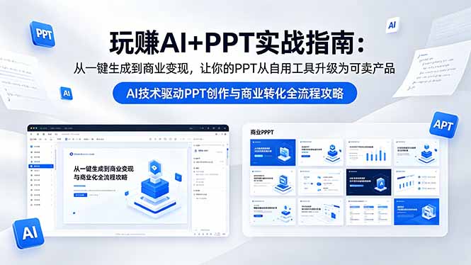 玩赚AI+PPT实战指南-更新5月13：从一键生成到商业变现，让你的PPT从自用工具升级为可卖产品-云创网