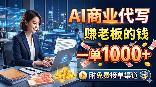 AI商业代写，赚老板的钱，一单1000+，附免费接单渠道-云创网