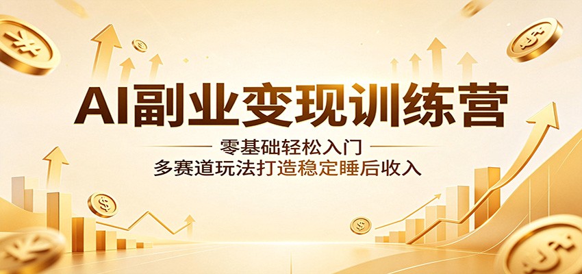 AI副业变现训练营：零基础轻松入门，多赛道玩法打造稳定睡后收入-云创网