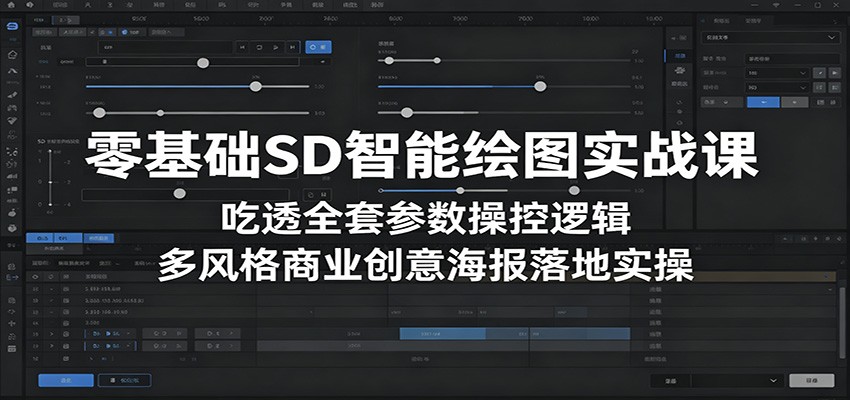 零基础SD智能绘图实战课：吃透全套参数操控逻辑，多风格商业创意海报落地实操-云创网