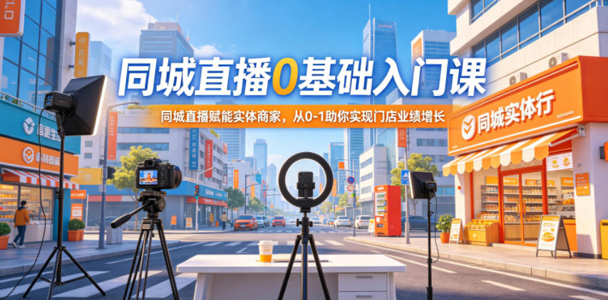 同城直播0基础入门课，同城直播赋能实体商家，从0-1助你实现门店业绩增长-云创网