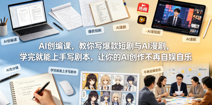 AI创编课，教你写爆款短剧与AI漫剧，学完就能上手写剧本，让你的AI创作不再自娱自乐(更新0521)-云创网
