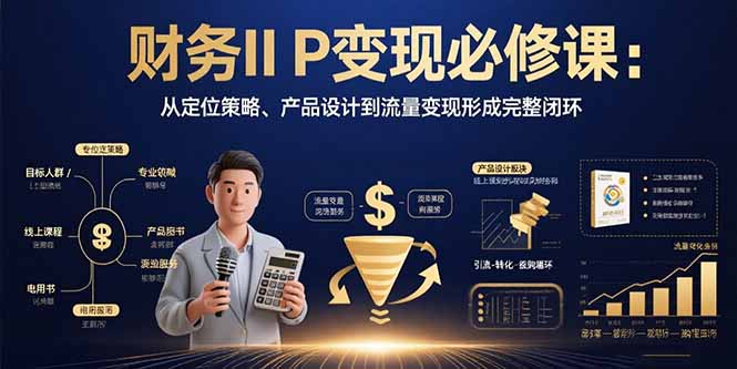 财务IP变现必修课：从定位策略、产品设计到流量变现形成完整闭环-云创网