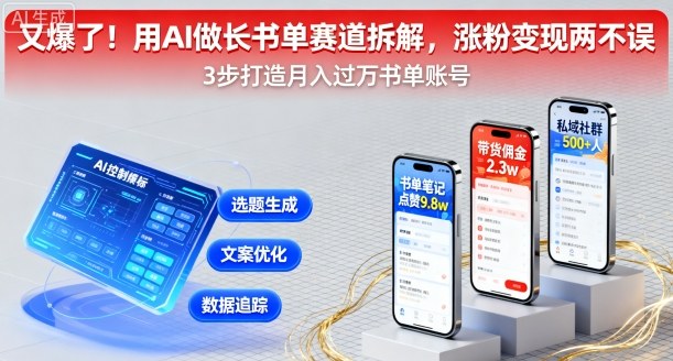 又爆了！用AI做长书单赛道拆解，涨粉变现两不误-云创网