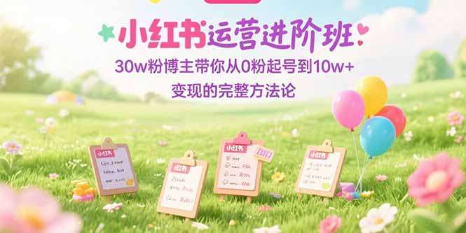 小红书运营进阶班：30w粉博主带你从0粉起号到10w+变现的完整方法论-云创网