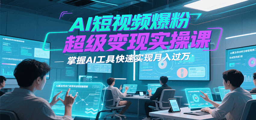 AI短视频爆粉超级变现实操课，掌握AI工具快速实现月入过万-云创网